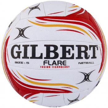 Gilbert Women's Flare Match Net Ball, White/Red/Orange, Size 5
