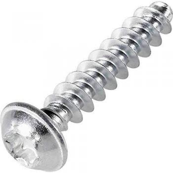 Toolcraft 88202 Zinc-Plated Plastic-Tapping Screws 2.2 mm x 6 mm T-Profile, Pack of 100