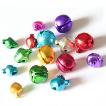 Colorful 6/8/10mm 100Pcs Mixed Loose Beads Jingle Bells