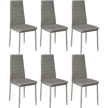 Sedia da pranzo 6 pezzi stile moderno grigio