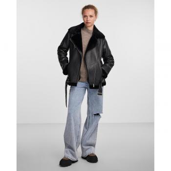 Chaqueta de Piel Sintética Pieces Aviator Mujer