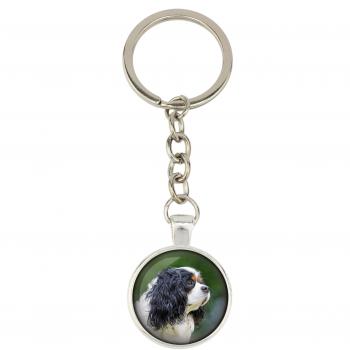 Porte-clés Cavalier King Charles Spaniel - argenté, avec photo, décoration de clé Art-Dog