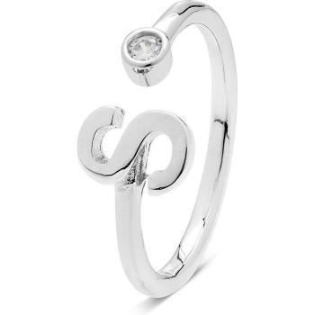 Rings de Oro “Alfabeto” Luxenter: Anillo de Plata 925, Circonita y Recubrimiento Rodio