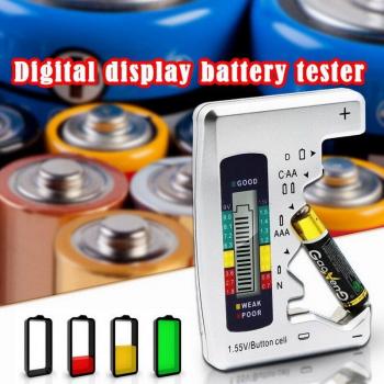 Testeur de batterie numérique avec écran LCD pour AAA, AA, 9V