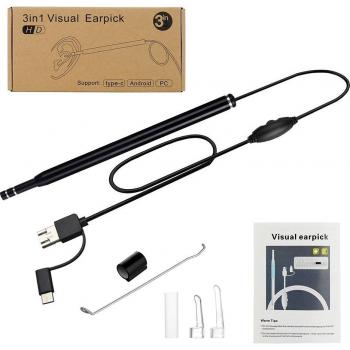3-in-1 Ear Cleaning Endoscope with 5.5mm Camera