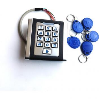 Clavier RFID Métal Contrôle d'Accès Autonome 2000 Utilisateurs Rétroéclairé + 10 Fobs