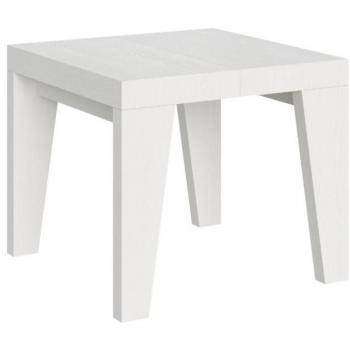 Table extensible Naxy frêne blanc 90x90 cm