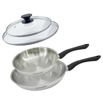 Ensemble de poêles Fackelmann Geneva 24 et 28 cm en inox
