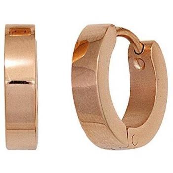 JOBO Creolen rund Edelstahl rotgold farben beschichtet Ohrringe Edelstahlcreolen