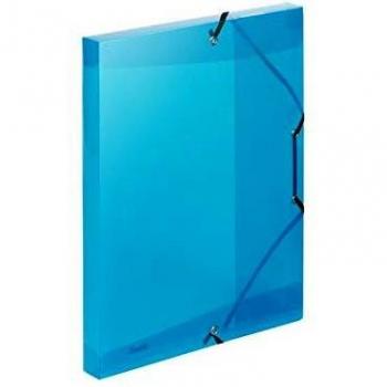 Cartella 3 lembi con elastico in PPL Lumina Favorit - 24x32 cm - 400116646 (Blu)