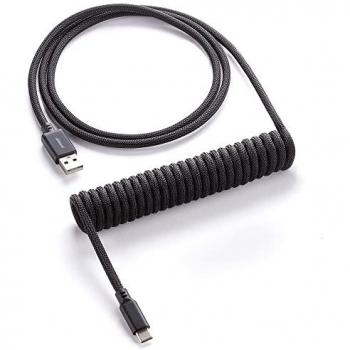 CableMod Spiralkabel USB C auf USB A (1,5 m, USB 2.0) - Gaming Tastaturkabel - Hohe Lebensdauer - Schwarz