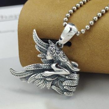 Colgante moderno de plata pura S925 con alas de Ángel, accesorios de cadena de clavícula
