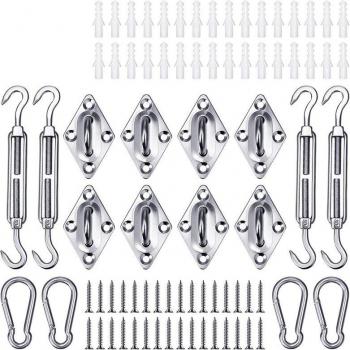 80Pcs Stainless Steel Sun Shade Sail Installation Kit