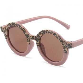Children's Retro Leopard Round Sunglasses