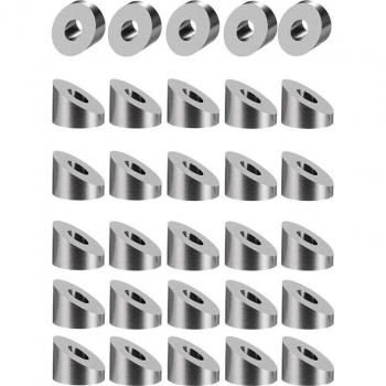 Biseau Rondelle inox 1/4 °30 – Kit de 30 pièces T316, compatibilité 1/8–3/16 (Pont & Câble)