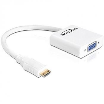 Delock Adapter - HDMI-mini C Stecker > VGA Buchse - weiss (65348)