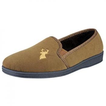 Pantofole Classiche da Uomo Mirak Stag Slip-On - Color Tan - Taglia 10 UK