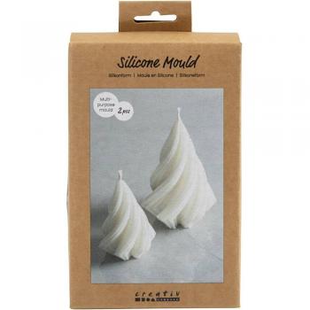 Creativ Company Silikonformen für Wachs oder Gießmassen (Weihnachtsbäume, 2-tlg)