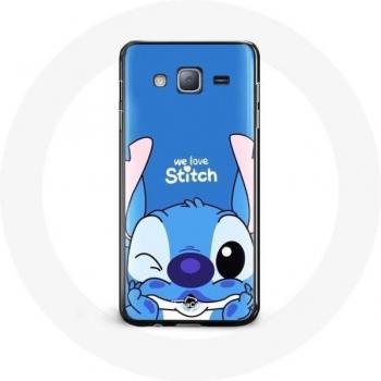 Coque bleue pour Samsung Galaxy J7 2016 avec Stitch mignon