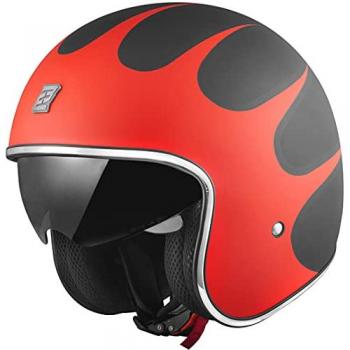 Casco Jet Bogotto V537 Wogi Nero Rosso Taglia S