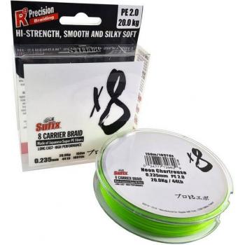 Sufix X8 Neon Chartreuse 150 m – 18,5 kg (leicht) – 0,18 mm Fadendurchmesser