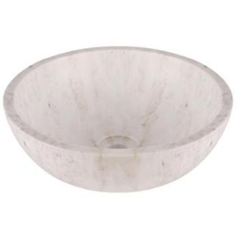 Vasque Marmor Blanc – Lavabo Rond 40 cm, 15 cm de profondeur