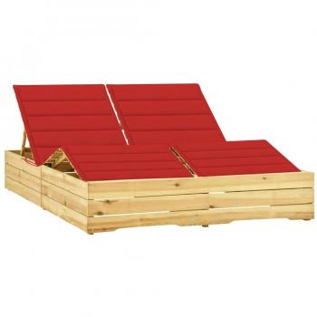 VidaXL Gartenliege mit roten Auflagen