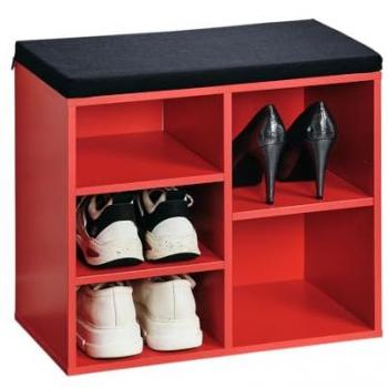 Kesper Schuhschrank mit Sitzkissen - rot klein