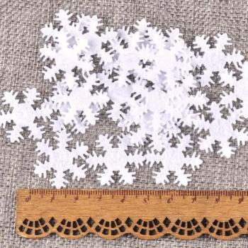 100 Stück Polyester Filz Schneeflocken Patch für DIY Projekte