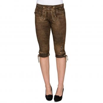 Stockerpoint Damen Trachten Lederhose Suzan, Farbe: Grau (Stein), Größe 44