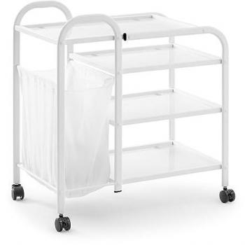 Carrito de Belleza con Bolsa para Ropa 5 l - 4 estantes de vidrio