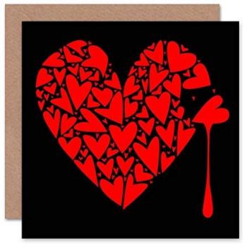 Dark Blood Red Love Heart Memorial Valentine's Greeting Card
