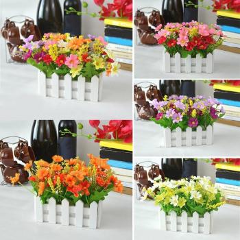 Composizione Floreale Artificiale con Struttura in Legno per Decorazioni Natalizie