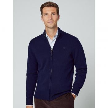 Chaqueta de punto de Hackett para hombre en color azul marino con cremallera