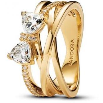 Bague Nœud Scintillant avec Anneaux Entrelacés