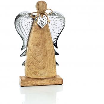 Naturengel Holz‑Metall Dekoelement – 32 cm Höhe