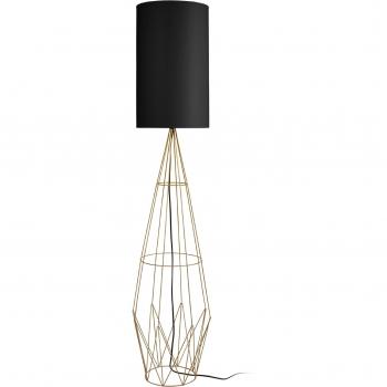 Lampadaire Vintage Tosel en Tissu Doré