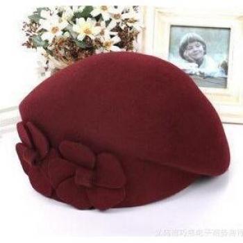 French Trilby Wool Soft Stewardess Hat