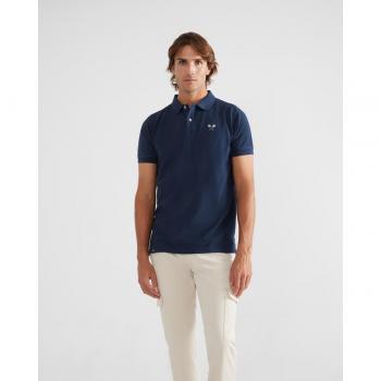 Silbon - Polo raqueta vintage azul marino para hombre