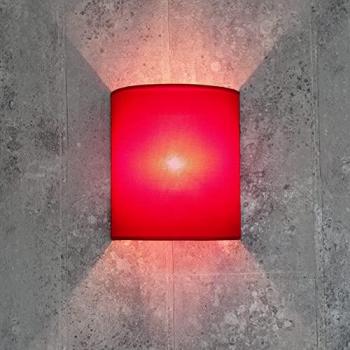 Licht-Erlebnisse Wandleuchte ALICE, ohne Leuchtmittel, Loft Lampe Wandleuchte Stoffschirm Pink halbrund Whnzimmer Lampe