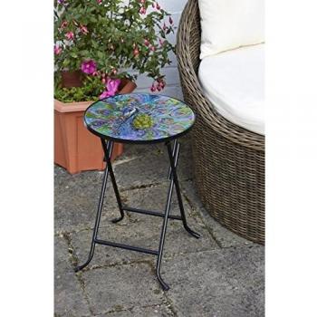 Peacock Feather Design Glass Table