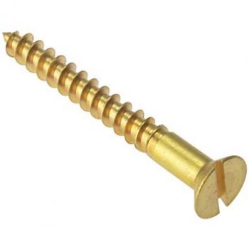 ForgeFix CSK310BR Wood Screw Slotted CSK Solid Brass 3 x 10 Box 100