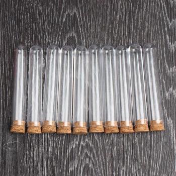 Round Bottom Test Tubes with Cork Stopper, 50pcs, 18x105mm