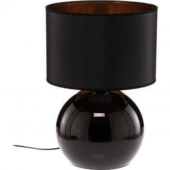 Tischlampe Palla, Ø 36 cm, schwarz/gold