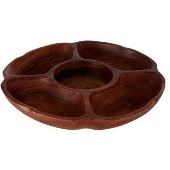 Natural Acacia Wood Five-Section Platter