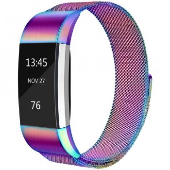 Bracelet Tobfit en acier inoxydable pour Fitbit Charge 2