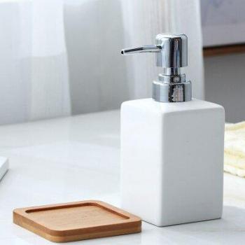 320ml Ceramic Soap Dispenser White Black Bottle for Hotel Bathroom