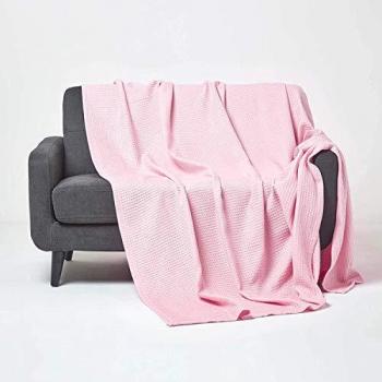 Organic Cotton Waffle Throw - Pink