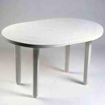MESA JARDIN OVAL BLANCA 130X90 CM