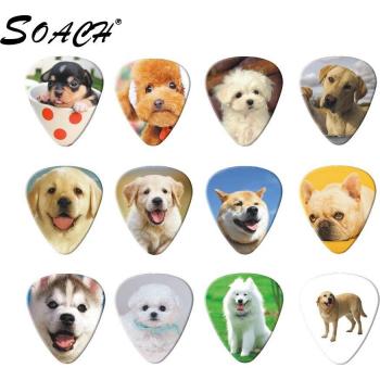 SOACH 10Pcs 0,71Mm 1.0 Plectrums Dubbelzijdige Picks Hond Stijl Oorbellen DIY Mix Gitaar Accessoires